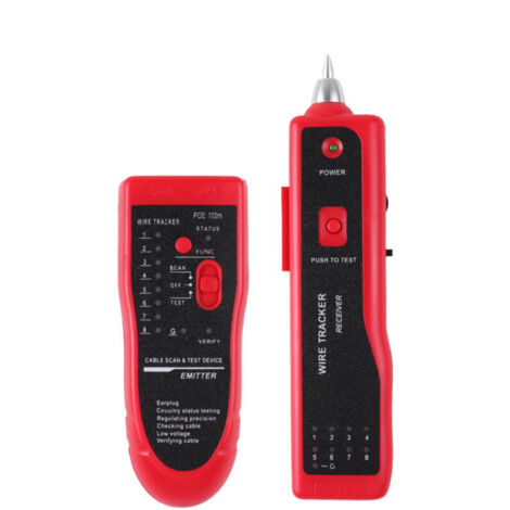 Traceur de Câble Électrique RJ45 RJ11 Ethernet LAN - Testeur de Câble Réseau Multifonction avec Continuité et Toner Tracer - Outil Idéal pour Techniciens Télécom et Bricoleurs Domestiques Red