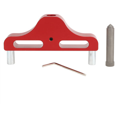 Traceur de Centre en Alliage d'Aluminium pour Bois - Outil de Marquage 95mm Bleu/Rouge