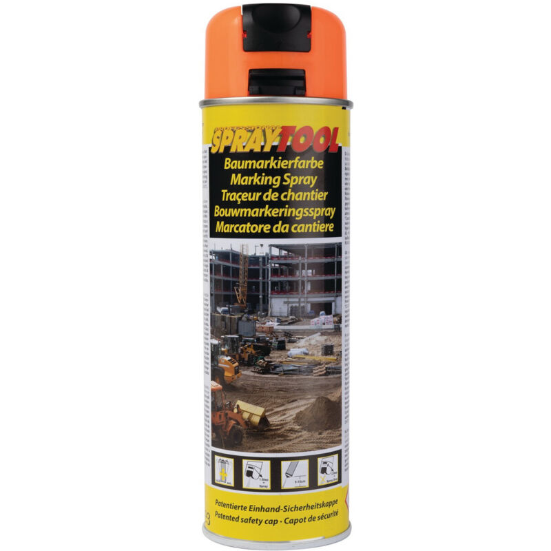 MOTIP Traceur De Chantier Tp Orange Fluo Spray 500ml Colormark
