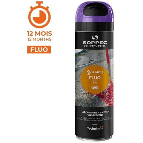 Traceur de chantier fluorescent [12 Mois] - Soppec - FLUO TP  Violet