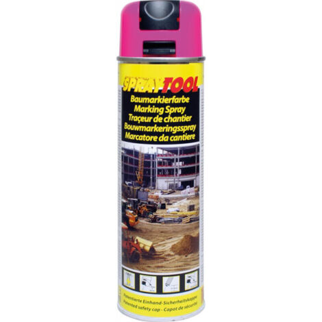Traceur De Chantier Tp Rose Fluo Spray 500ml Motip