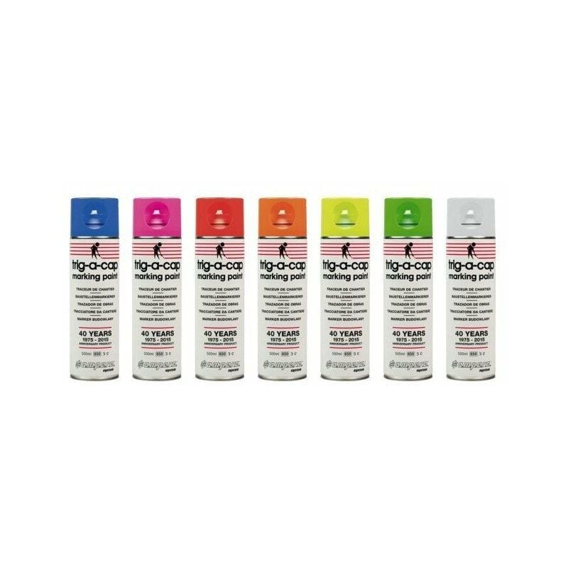 Finish - 12 Traceur de chantier trig a cap650 ml rouge fluo