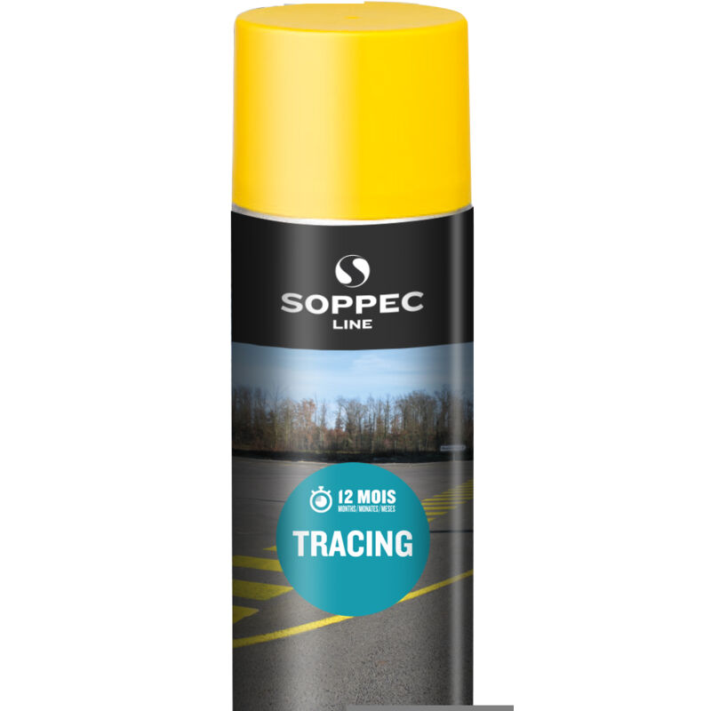 Soppec - Bombe de peinture - Traceur de ligne pour le marquage jaune tracing 750 ml - 151802