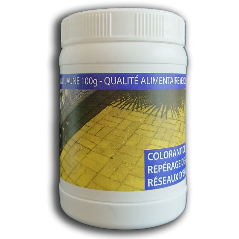 Visio Tech - Traceur jaune, 100g - Colorant E102 soluble dans l'eau en pot