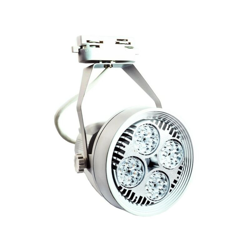 Image of Trade Shop - Track Light Con Lampada Par 40 Watt Ventilata Attacco E27 Con Portalampada Bianco - Bianco