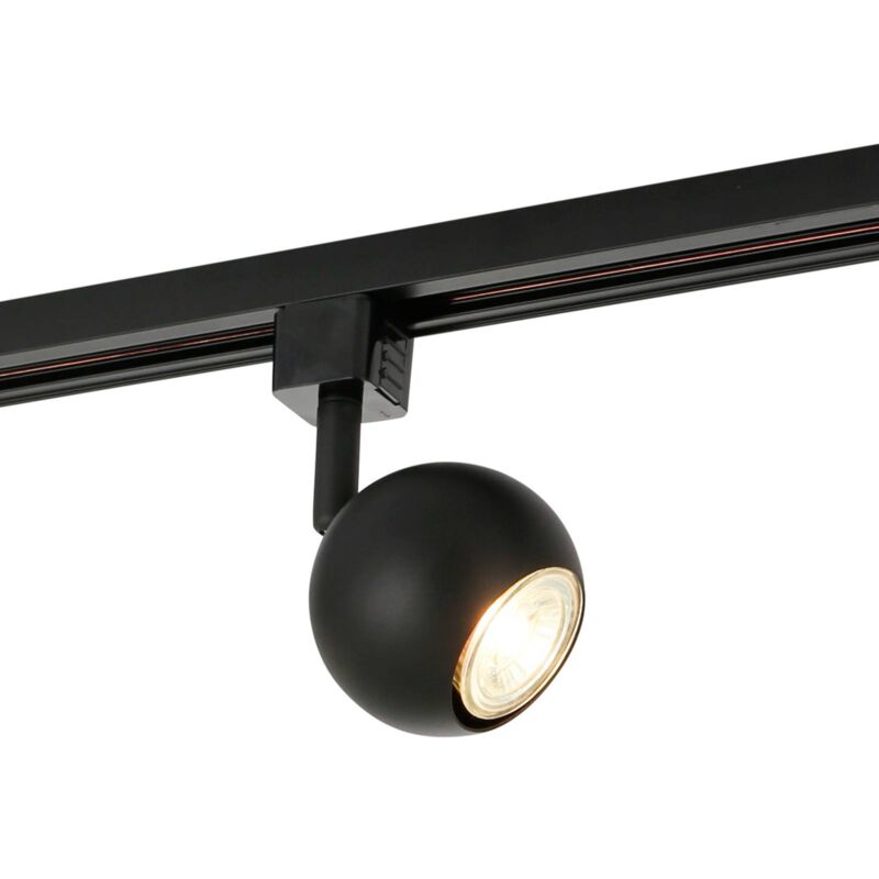 Track Lighting 1-Phase 'Felipo' dimmable (modern) in Black for e.g. Living Room & Dining Room (1 light source, GU10) from Prios High-Voltage Track