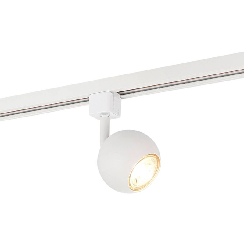 Track Lighting 1-Phase 'Felipo' dimmable (modern) in White for e.g. Living Room & Dining Room (1 light source, GU10) from Prios High-Voltage Track