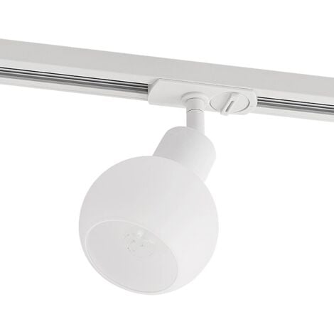 Track Lighting 1-Phase Linaro dimmable (modern) in White made of Metal for e.g. Hallway (1 light source, E14) from Lindby