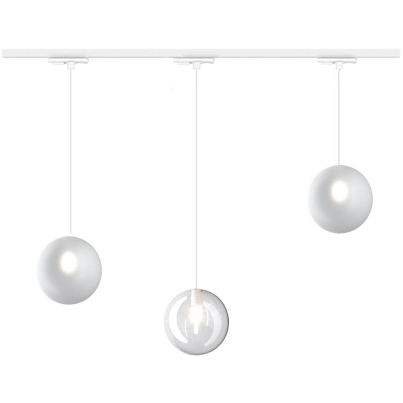 Track top light mono 1184 eclipse white g9 led plafonnier moderne sphère verre blanc transparent