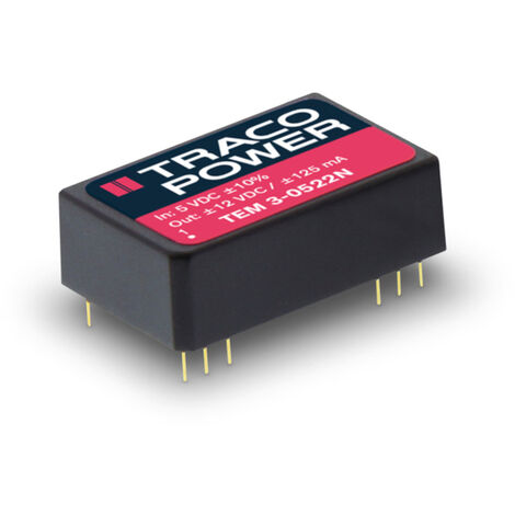 TracoPower TEM 3-0522N DC/DC-Wandler, Print 5 V/DC 12 V/DC, -12 V/DC 125 mA 3 W Anzahl Ausgänge: 2 x