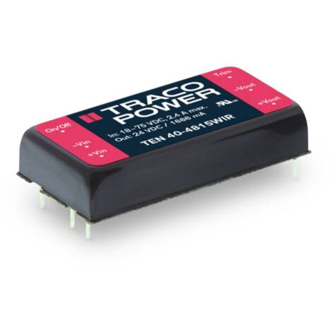 TracoPower TEN 40-2425WIR Convertisseur CC/CC pour circuits imprimés 48 V/DC 24 V/DC, -24 V/DC 833 mA 40 W Nbr. de sorties: 2 x Contenu 1 pc(s) Y473183