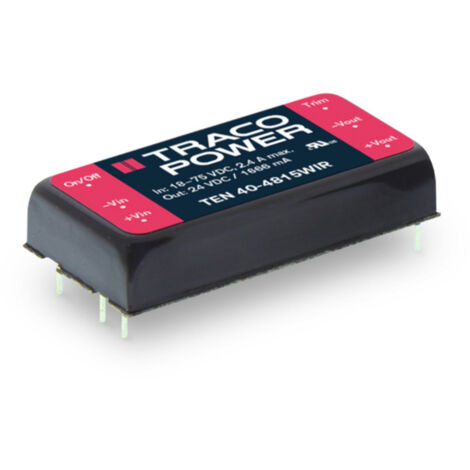 TracoPower TEN 40-2425WIR DC/DC-Wandler, Print 48 V/DC 24 V/DC, -24 V/DC 833 mA 40 W Anzahl Ausgänge