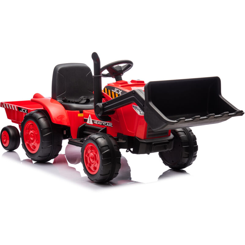 Redom - Tracteur électrique 12 v pour enfants avec contrôle des parents, 2 roues motrices, avec remorque et seau, musique, Bluetooth, usb, fm, volume