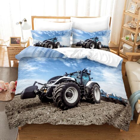 Tracteur Literie Couvre-lit Simple Jumeau Plein Roi Reine Taille Sport Parure de Lit Adulte Chambre Housse De Couette 2 couvre-lits grande taille,As Picture,AU Double(180x210cm)