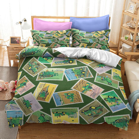 Tracteur Literie Couvre-lit Simple Jumeau Plein Roi Reine Taille Sport Parure de Lit Adulte Chambre Housse De Couette 2 luxus bettbezug,As Picture,EU King(240x220cm)