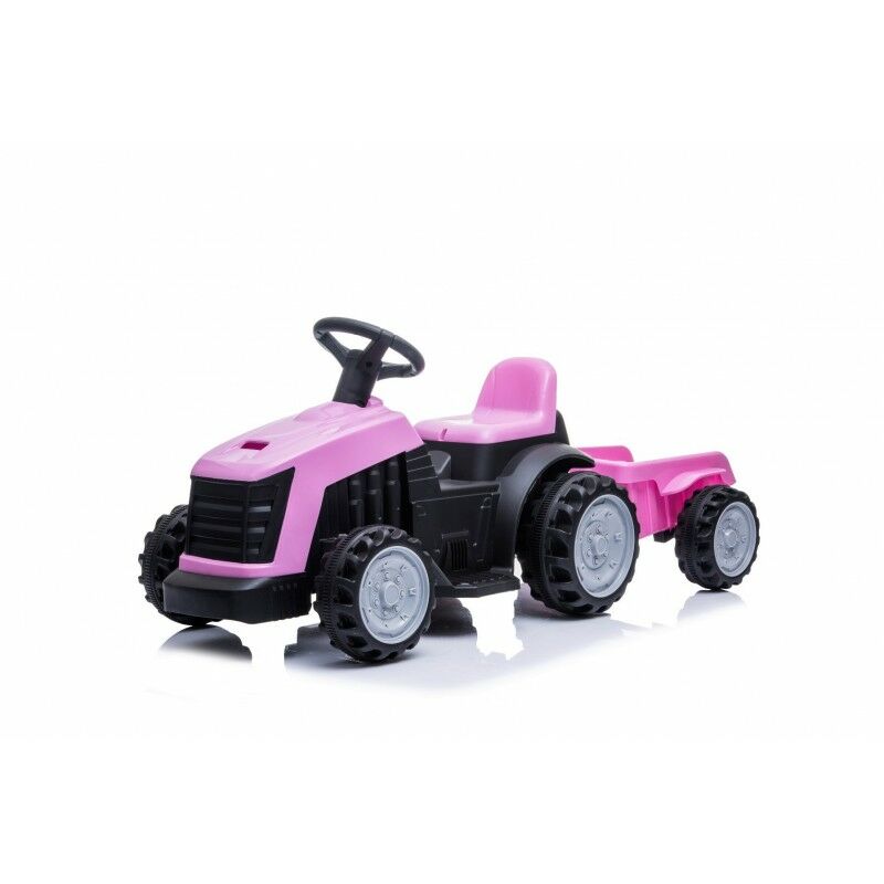 

Tractor eléctrico para niños con remolque 22W 3km/h - Rosa