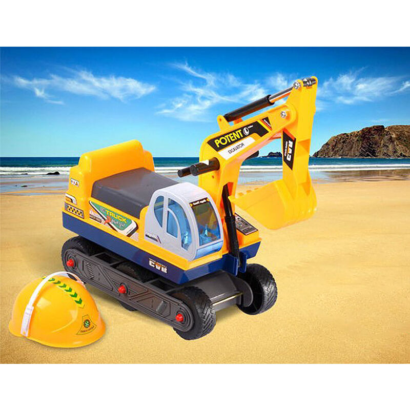 

Tractor Excavadora Niño con casco, mini transportador excavadora de arena para niños pequeños 77X26X55cm