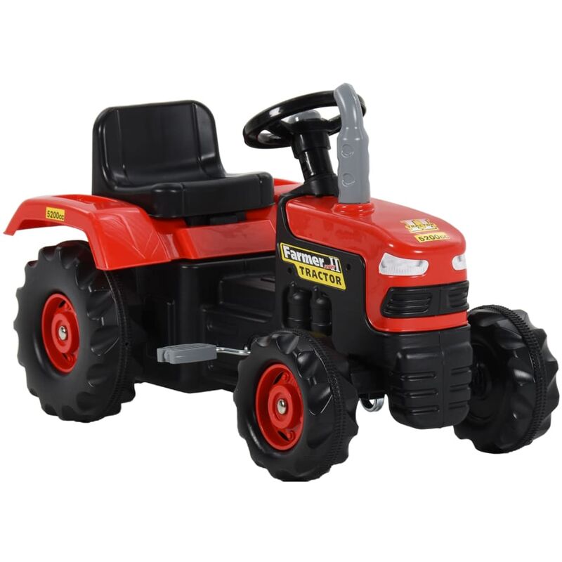 

Tractor para niños de pedales rojo y negro