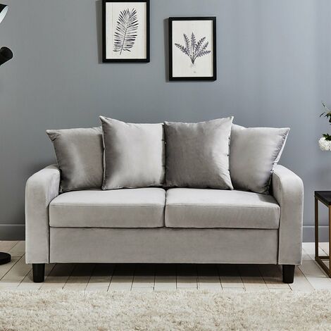 Tracy 2 seater sofa - grey velvet - Grey