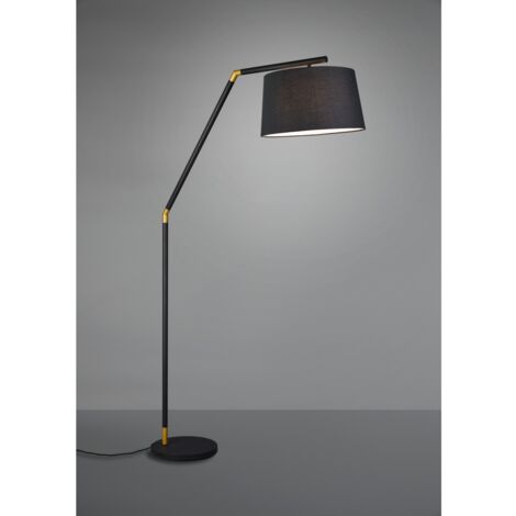 Tracy Stehlampe 1xE27 Schwarzer Lampenschirm Schwarzer Stoff H175 cm Trio Lighting