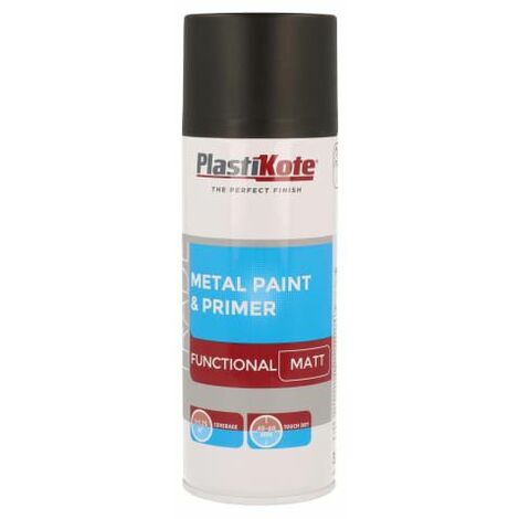Trade Metal Spray Paint & Primer Matt Black 400ml PKT71023