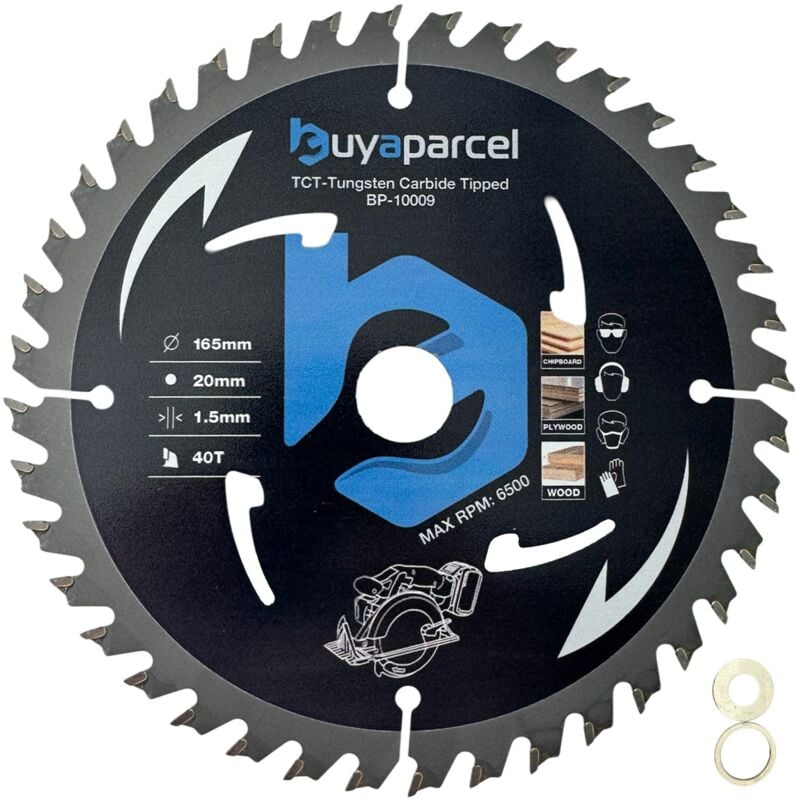 Buyaparcel - bap Trade Pro Circular Saw Blade 165mm x 20 40 Teeth Carbide Tipped - Long Life