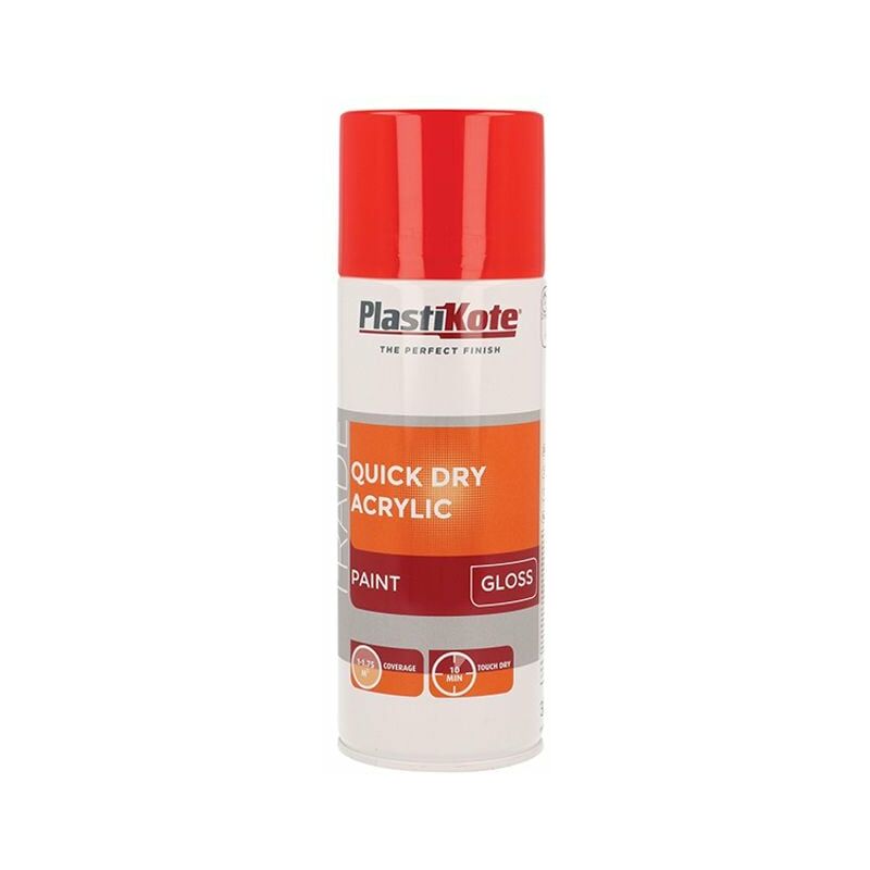 Trade Quick Dry Acrylic Spray Paint Gloss Red 400ml PKT71014 - Plastikote