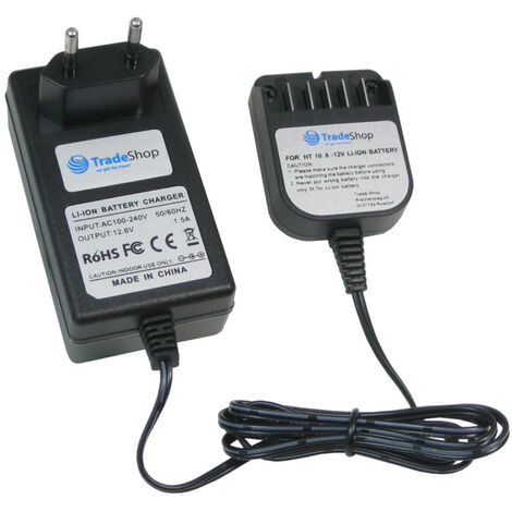 Trade-Shop 10,8V 12V Li-Ion Akku Ladegerät Ladestation für Hitachi Hikoki UC10SFL UC10SL CG10DL CH10DL DS10DAL UB10DAL WM10DBL FDB10FL