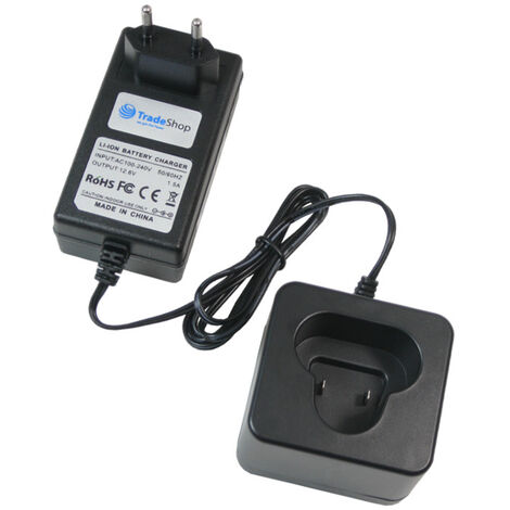 Trade-Shop 10,8V Li-Ion Akku-Ladegerät kompatibel mit Makita LCT204J LCT305W MUH260 MUH260D MUS052 VJ01 VJ01Z FD01ZW SH01ZW WT01ZW RJ01ZW TW100DEWX1