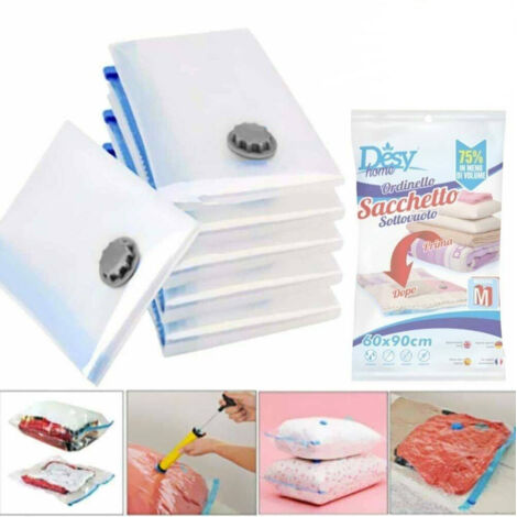 TRADE SHOP - 12 Sacchetti Sottovuoto Salvaspazio 90x60 Buste Sacco Salva Spazio Abiti Piumoni -