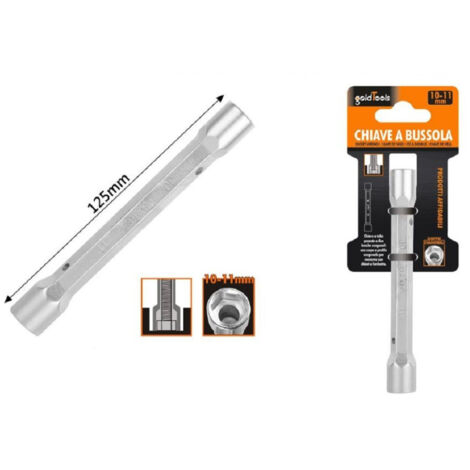 Trade Shop - 125 Mm Llave Hexagonal Doble 10-11 Mm 97549 -