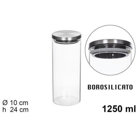 Trade Shop - 1250 ML VAKUUMVERPACKTES GLAS LEBENSMITTEL IN TRANSPARENTEM GLAS MÜSLI SNACK KÜCHE -