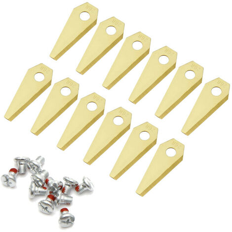 Trade-Shop 12x Ersatzmesser Ersatzklingen Titan kompatibel mit Bosch Indego 1000 Connect, Indego M+ 700 / Gold, beidsetig scharf, 49mm breit, 1mm Höhe