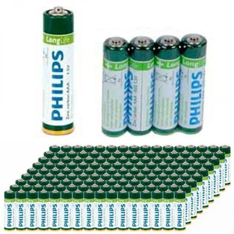 Trade Shop - 144 X PHILIPS ZINK KOHLE LONGLIFE BATTERIEN AAA R3 1.5V -