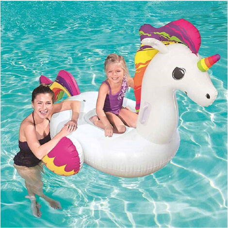 Trade Shop - 150 X 117 CM RIESIGE REITBARE LUXUS-MODE EINHORN REGENBOGEN PFERD -