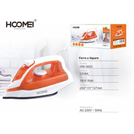 Trade Shop - 1600 WATT 220ML BÜGELEISEN MIT VERTIKALER DAMPFDÜSE UND SPRÜHTASTE HM-3820 -