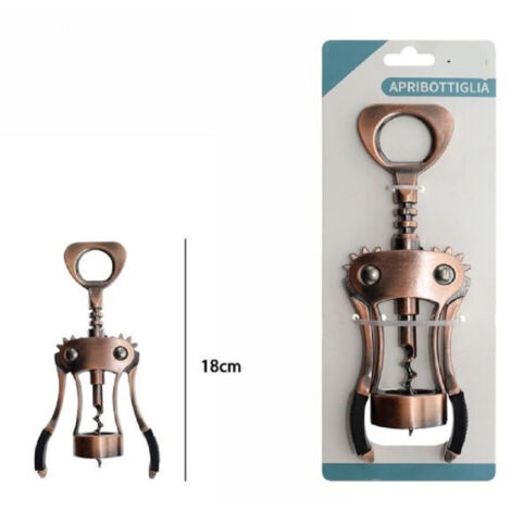 Trade Shop - 18cm Bronzed Flaschenöffner Korkenzieher Vintage Sommelier Wein Bier 55366 -