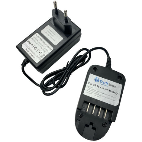 Trade-Shop 18V Li-Ion Akku Ladegerät für Bosch PSB 18 Li-2 Ergonomic, ALB 18 Li, ART 23-18 Li, AHS 48 Li, AHS 52 Li, ART 26-18 Li, AHS 50-20 Li, AHS 55-20 Li, Uneo Maxx