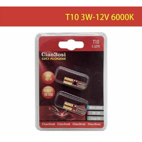 Trade Shop - 2 Bombillas Coche T10 41 Mm Led 6000k 3 Vatios 12v C-6295 -