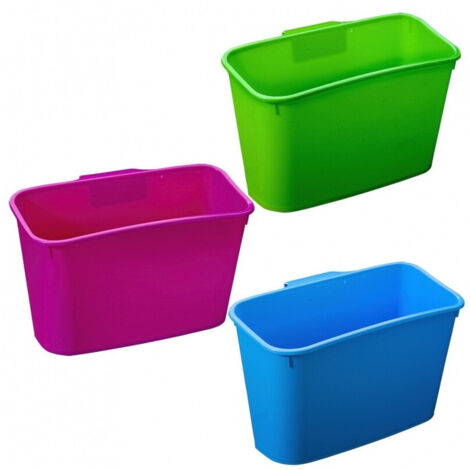 TRADE SHOP - 2 Cesti In Plastica Per Briccole Immondizia Raccolta Differenziata Gancio -