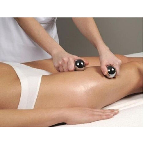 Trade Shop - 2 chinesische Stahlkugeln gegen Verspannungen RELAX MASSAGE HOME SPA 52 mm HAND FORCE -