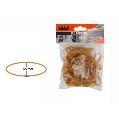 Trade Shop - 2 Confezioni Da 40g Elastici Elastico Molle Gomma Fettucce Misura 127x4mm 53692a -