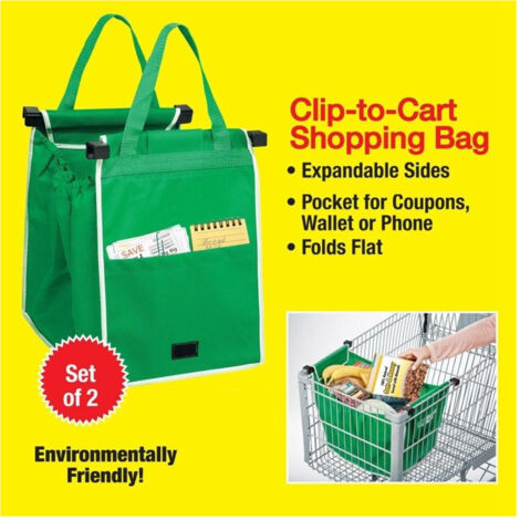 Trade Shop - 2 Einkaufstaschen, Einkaufswagen mit Haken zum Aufhängen, Supermarkt -