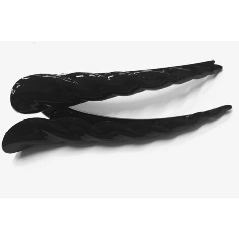 TRADE SHOP - 2 Fermaglio Pinza Nero Molletta Ferma Capelli Coccodrillo Parrucchiere Forcine -
