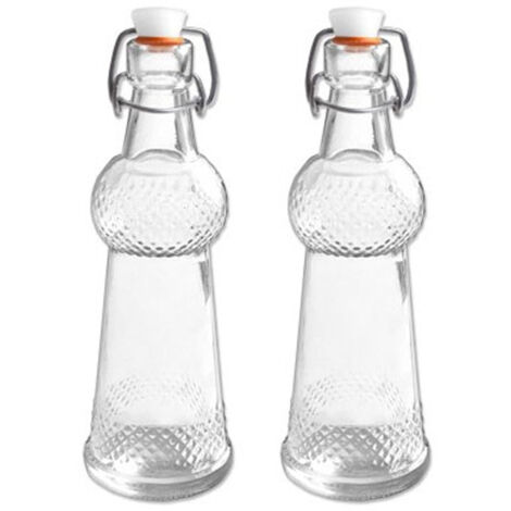 Trade Shop - 2 Flaschen Flaschen Glasflaschen mit Dichtung mechanisch 50ml -