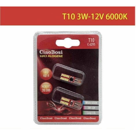 TRADE SHOP - 2 Lampadine Lampade Auto T10 41 Mm Led 6000k 3 Watt 12v C-6295 -