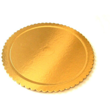 Trade Shop - 2 Stück Kuchenblech Durchmesser 35 cm Gold Runde Kreisplatte -