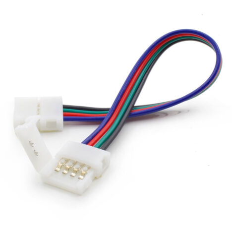 TRADE SHOP - 2 X Clip Connettore A 4 Pin Da 10 Mm Per Strisce Srip Led Rgb Smd 5050 3528 -
