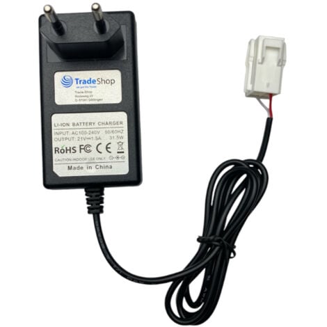Trade-Shop 20V Li-Ion Ladegerät Netzteil kompatibel mit Worx WR106SI.1 WR110MI WR110MI.1 WR101SI WR101SI.1 WR115MI WR091S WR092S WR093S WR094S WR095S