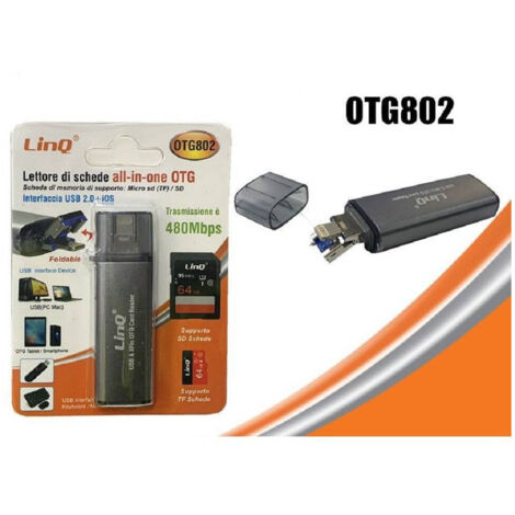Trade Shop - 2IN1 LIGHTNING USB-STECKER OTG USB-BUCHSE SD MICRO-SD-KARTENLESER OTG802 -